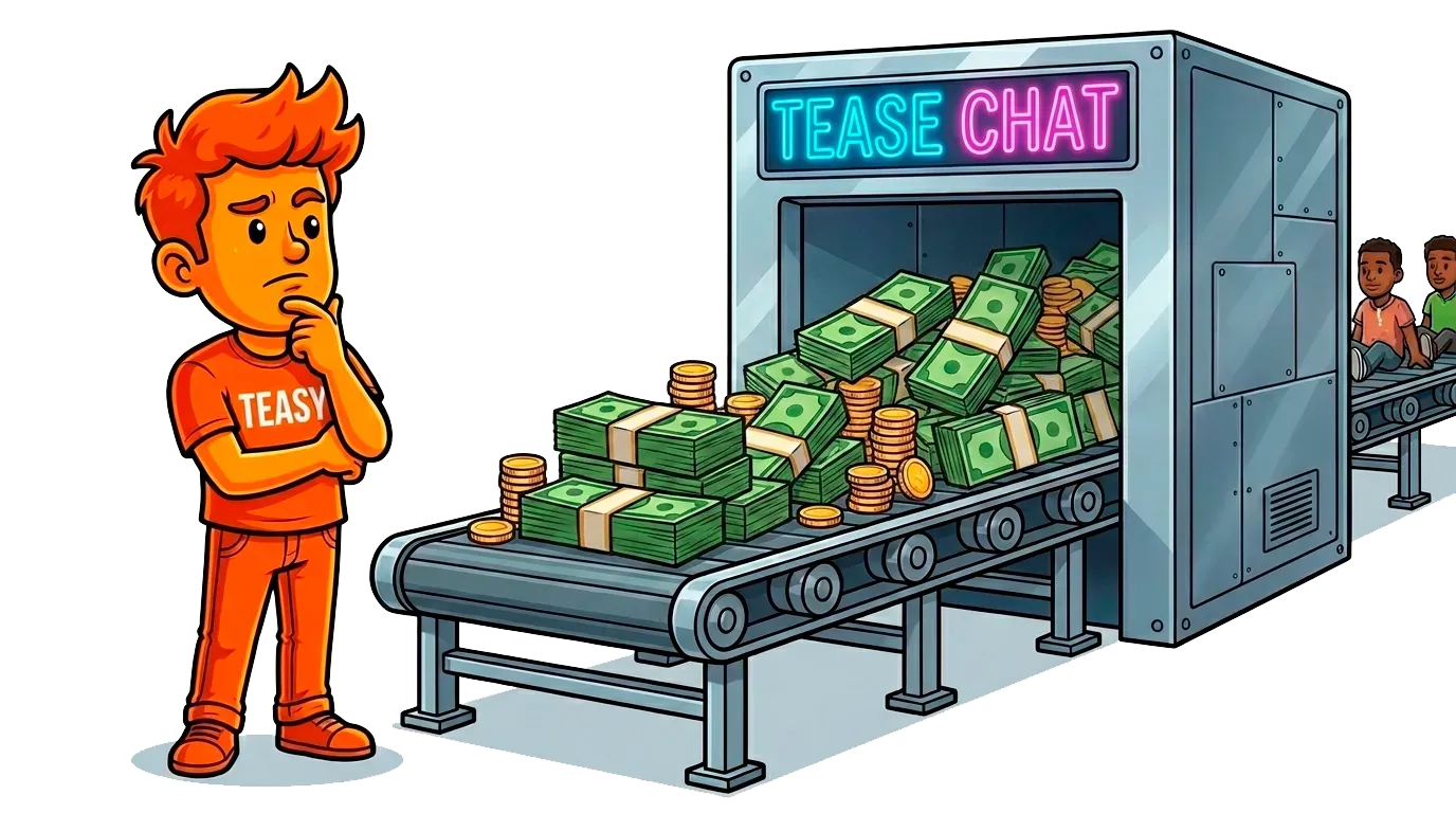 Illustration of Tease Chat working process